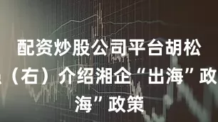 配资炒股公司平台胡松强（右）介绍湘企“出海”政策