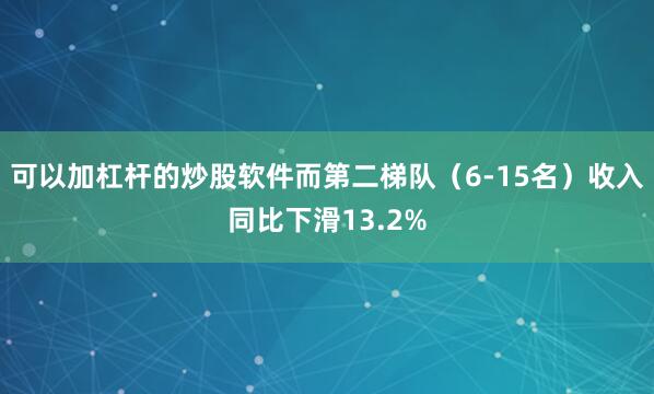 可以加杠杆的炒股软件而第二梯队（6-15名）收入同比下滑13.2%